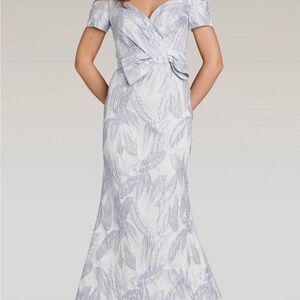 Terani Couture Light Blue Off the Shoulder Gown